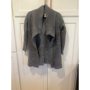 Sundance Gray Lambswool Mohair Blend Open Front boho Cardigan Sweater XS warm